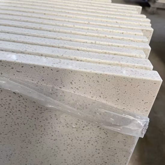 Novos produtos laje de pedra de quartzo para bancada de armário de cozinha bancada de mármore artificial branca de superfície sólida